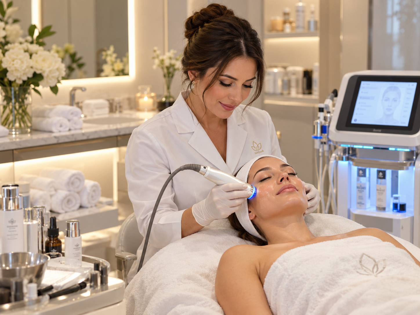 Sala de tratamientos de un centro de estética y spa médico
