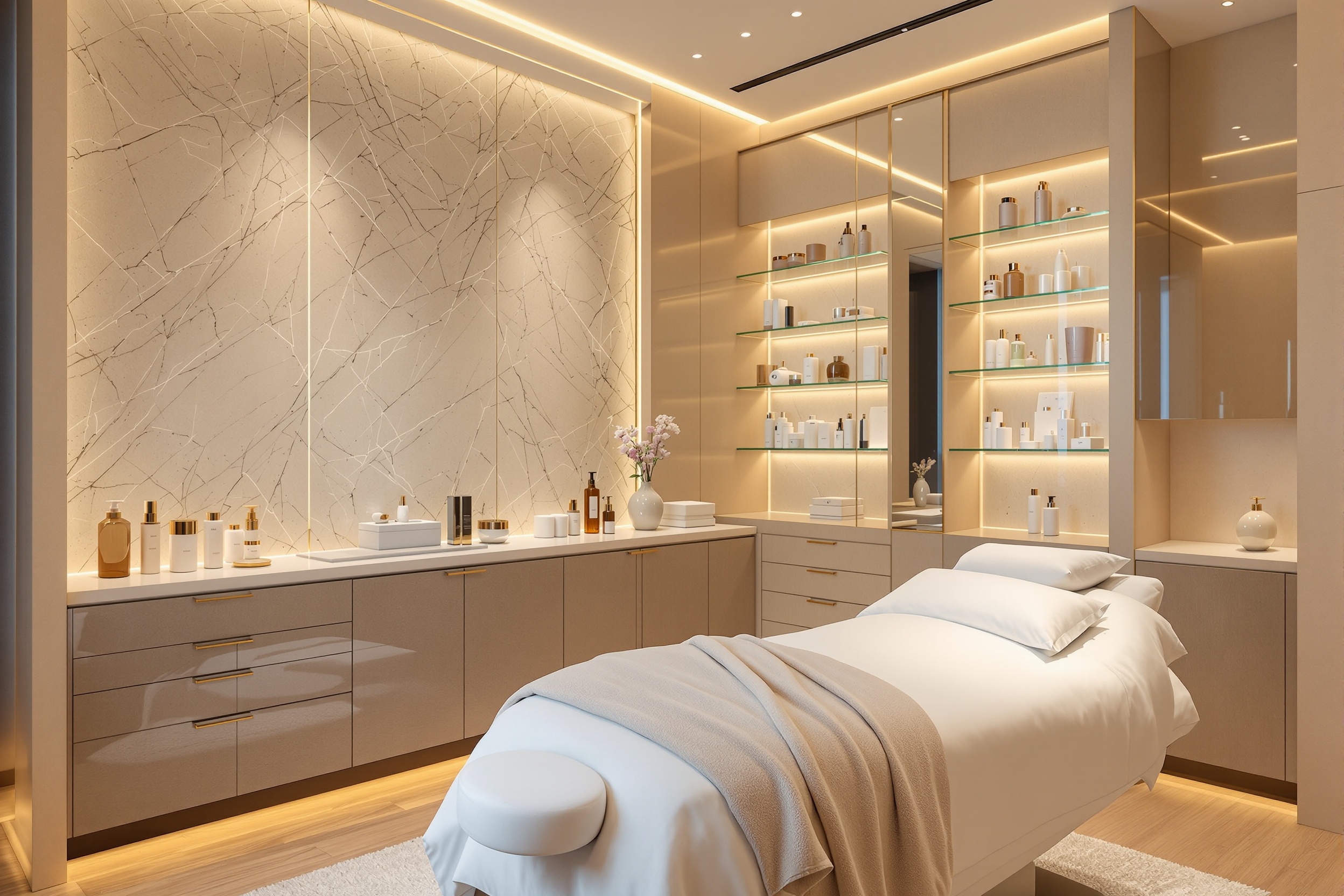 Sala de tratamientos de un centro de estÃ©tica y spa mÃ©dico